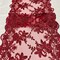 1 Yard Burgundy Sequin Lace Fabric 100% Polyester Embroidered Mesh for Bridal & Evening Wear 54 inches wide